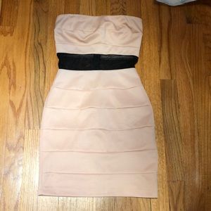 Pink and black mesh dress